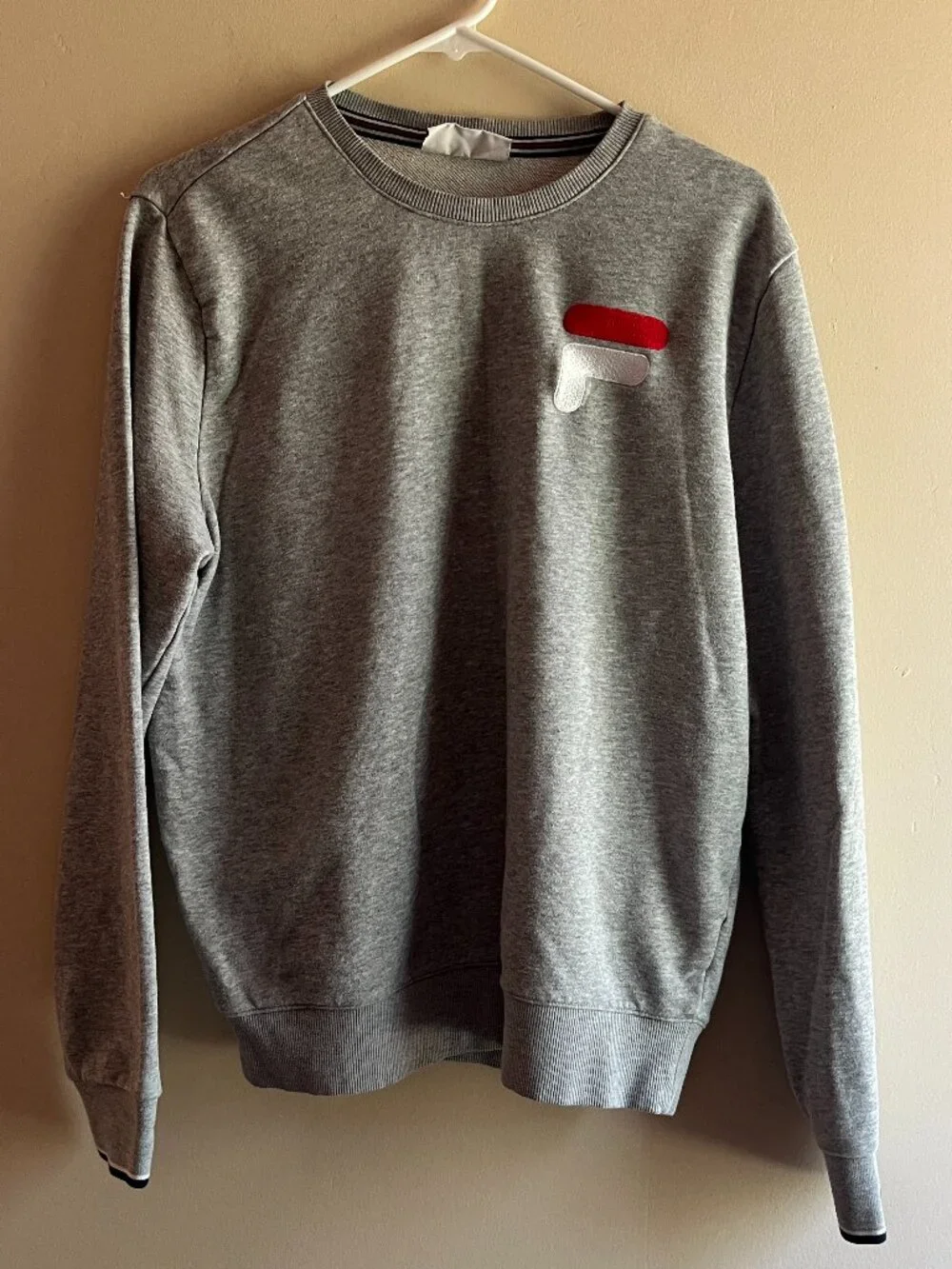 Fila Men's French Terry Crew Neck Grey Sweatshirt blokecore athletic loungewear